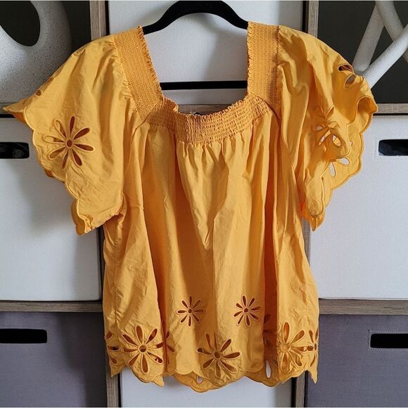 Rails Sonora ☀️Marigold eyelet Blouse Size XL - Picture 12 of 13